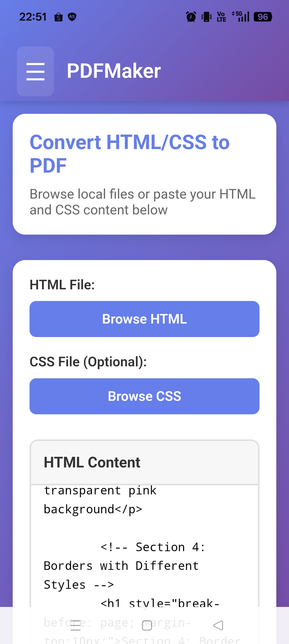 PDFMaker Main Screen