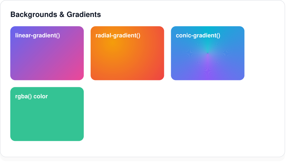 Gradient backgrounds rendered by PDFMaker
