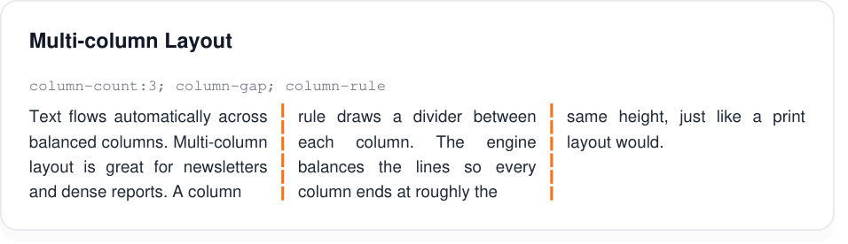 Multi-column text rendered by PDFMaker