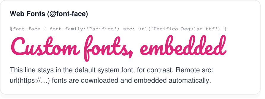 Custom web font rendered by PDFMaker